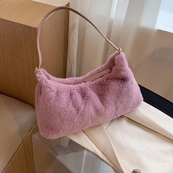 

Fashion Solid Faux Fur Shoulder Handbag 2020 New Luxury Handbags Women Bags Designer High Quality Small Crossbody Bags for Women