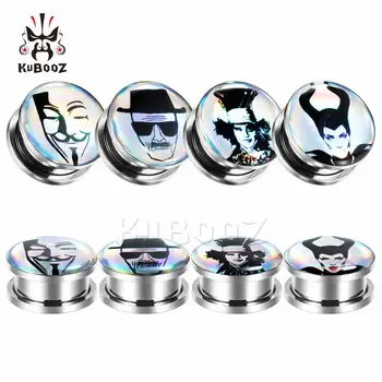

Famous Character Picture Design Ear Studs Plugs Expanders Stainless Steel Earrings Expanders Stretchers Body Jewelry Gift 2pcs