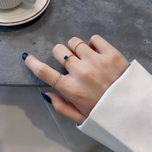 Metal Geometry Circular Punk Rings Set Opening Index Finger Accessories Buckle Joint Tail Ring for Women Jewelry Gifts