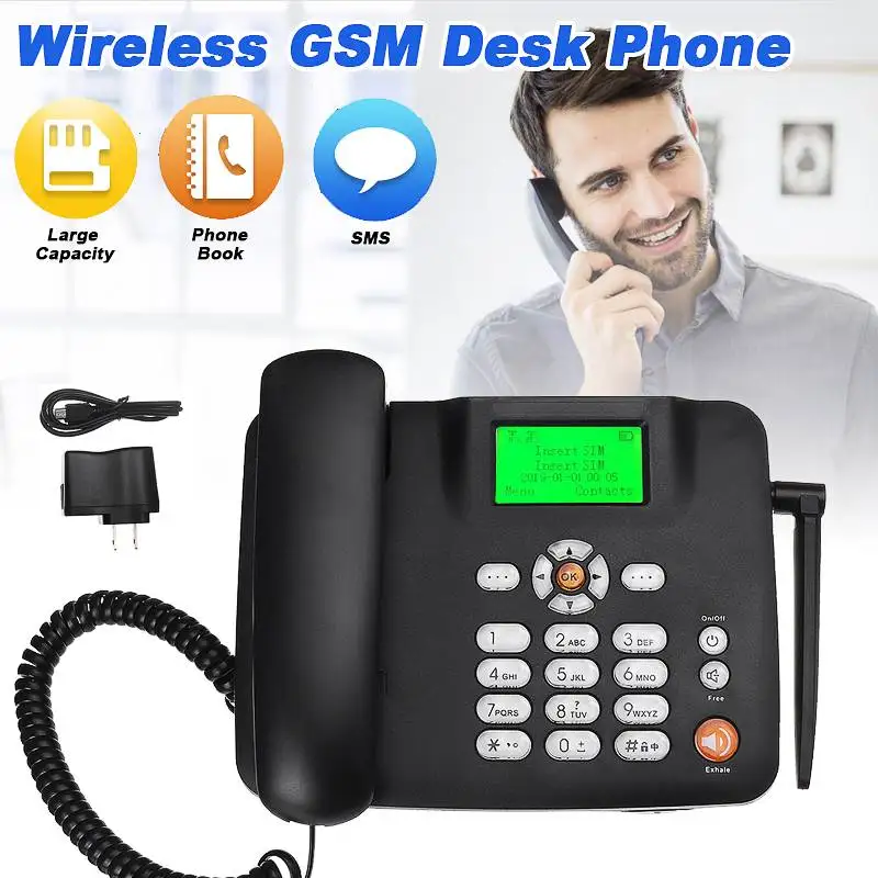 Portable Wireless Cordless Telephone Gsm Desk Phone Sim Card