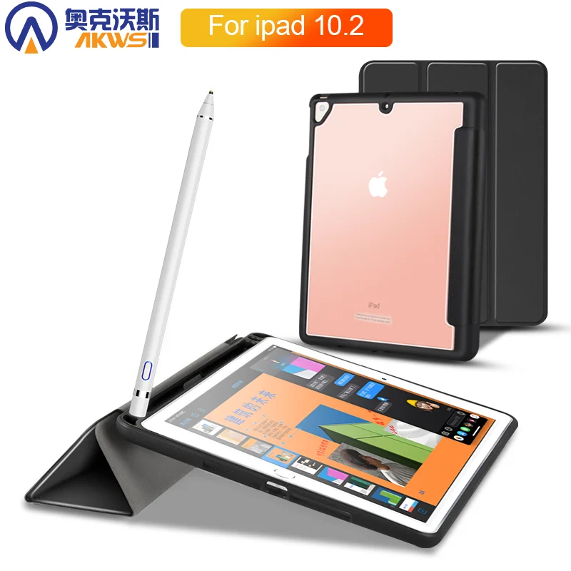 Прозрачный чехол для Ipad 10 2 2019 с держателем карандашей прозрачный защитный 7 го