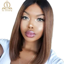 180 плотность 1B 30 эффектом деграде(переход от темного к Цветной парики из натуральных волос для Для Женщин Бразильские 13x6 Синтетические волосы на кружеве парик короткий боб Синтетические волосы на кружеве парик Nabeauty волосы Remy