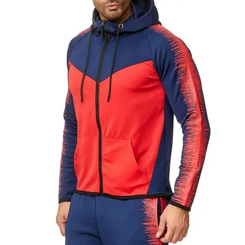 

Vogue New Design Mature men's Printing Color Matching Sweatshirt Cardigan Hooded Casual Outdoor Sports And Leisure Sweatshirt