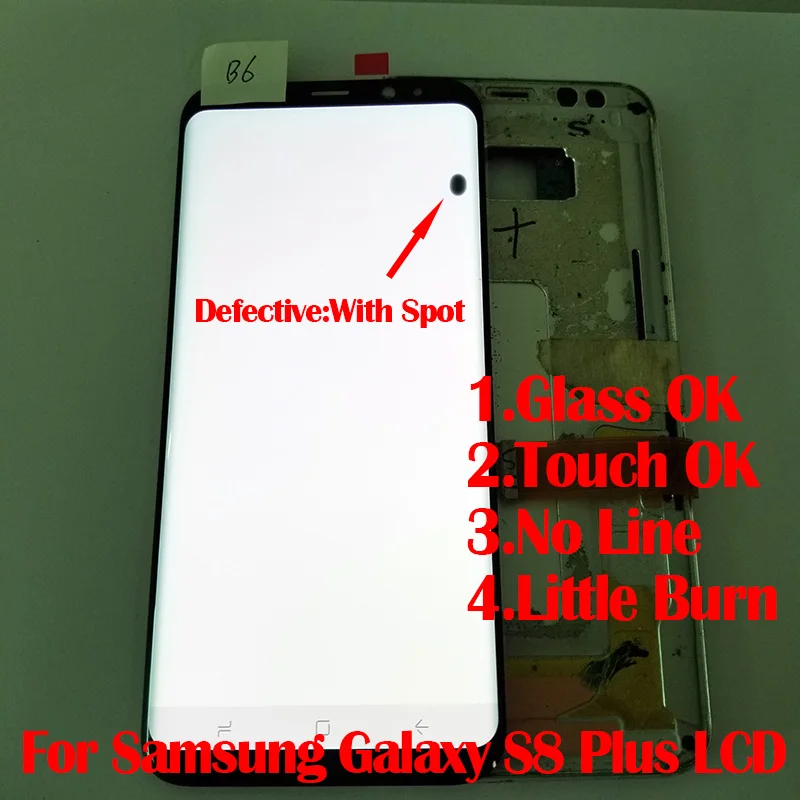 

Super Amoled without frame LCD For Samsung Galaxy S8 G950f S8 Plus G955f LCD Display+Touch Screen Digitizer With Spot Assembly
