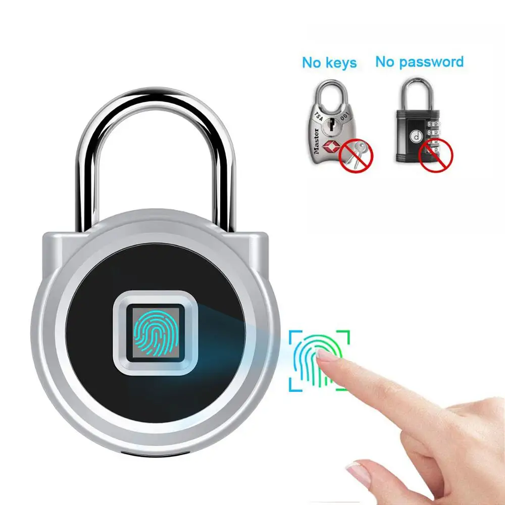 

Smart Lock Fingerprint Lock Smart Padlock Thumbprint Door Padlocks Portable Anti-Theft Fingerprint Lock for Bag Drawer Suitcase