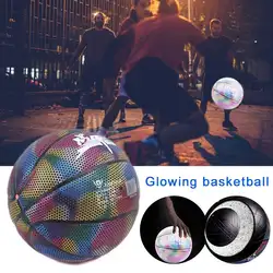 Светящийся баскетбольный ночной уличный светильник из искусственной кожи с радугой, детский тренировочный инструмент, уличный