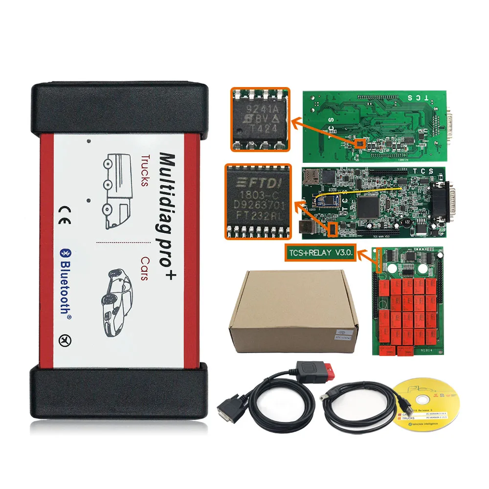 OBD2 Multidiag Pro с Bluetooth двойная зеленая печатная плата Multi Pro+ VCI,01 2016R1 Free Keygen CDP V3.0 NEC 9241A автомобиль/грузовик