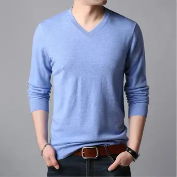 

ZNG 2020 New Spring Simple Casual Pullover High Quality Pure Cotton Long Sleeve Slim Fit Mens Sweater Fashion Men Sweaters