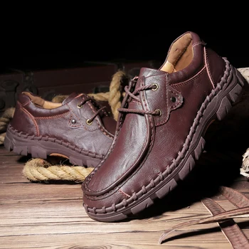 

DM389 New Genuine Leather Loafers Men Moccasin Sneakers Flat High Quality Causal Men Shoes Male Footwear Boat Shoes Size 39-47