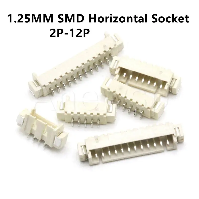 20 шт. Штекерный разъем Micro JST 1 25 мм горизонтальный SMD 2P/3P/4P/5P/6P/8P/10P/11P/12P контактный |