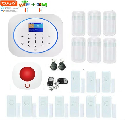 

Yobang Security Tuya GSM Alarm System Wifi GSM Alarm Intercom Support IOS and Android Tuya APP Remote Control Touch Keyboard