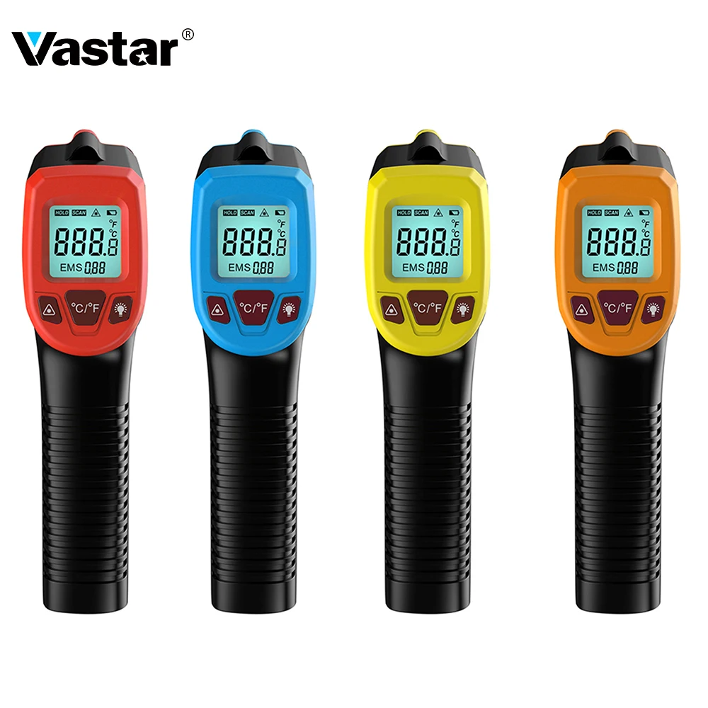 Бесконтактный лазерный ИК термометр Vastar 50 до 600 с ЖК дисплеем|Приборы для