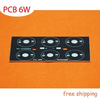 

10pcs/lot, 6W LED Rectangular PCB, 90*50*1.5mm for 6pcs LEDs, aluminum plate base board, high power led 6W DIY PCB