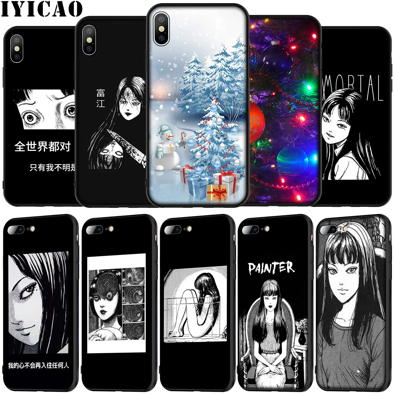 horror comic junji ito Tomie Tees Soft Silicone Phone Case for iPhone 12 Mini XR X XS 11 Pro Max 5 5S SE 6 6S 7 8 Plus TPU Cover | Мобильные