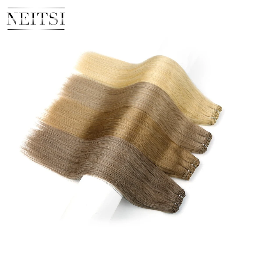 Neitsi двойные Человеческие волосы Remy для наращивания 20 &quot24" 100 г/шт. черные блонд