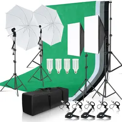 Набор студийного освещения для фотосъемки 2x3 м Система поддержки фона с 4 шт. фон для фотосъемки светодиодный зонт для софтбокса штатив