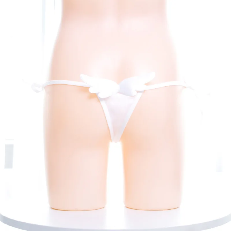 

2021 Womens Cosplay G-string Cute Wings G-string Thongs Exotic Thin Belt Panties Buttocks Wings and Black Bat Roleplay Underwear
