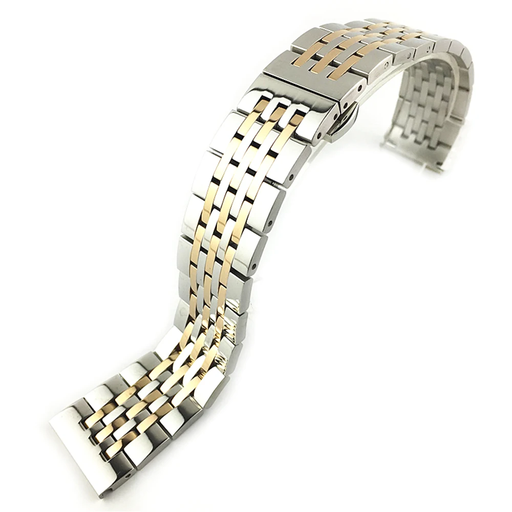 

Quick Release Watch Band Stainless Steel Solid Double Push Button Fold Watch Buckle Butterfly Deployment Clasp Watch Strap WB121