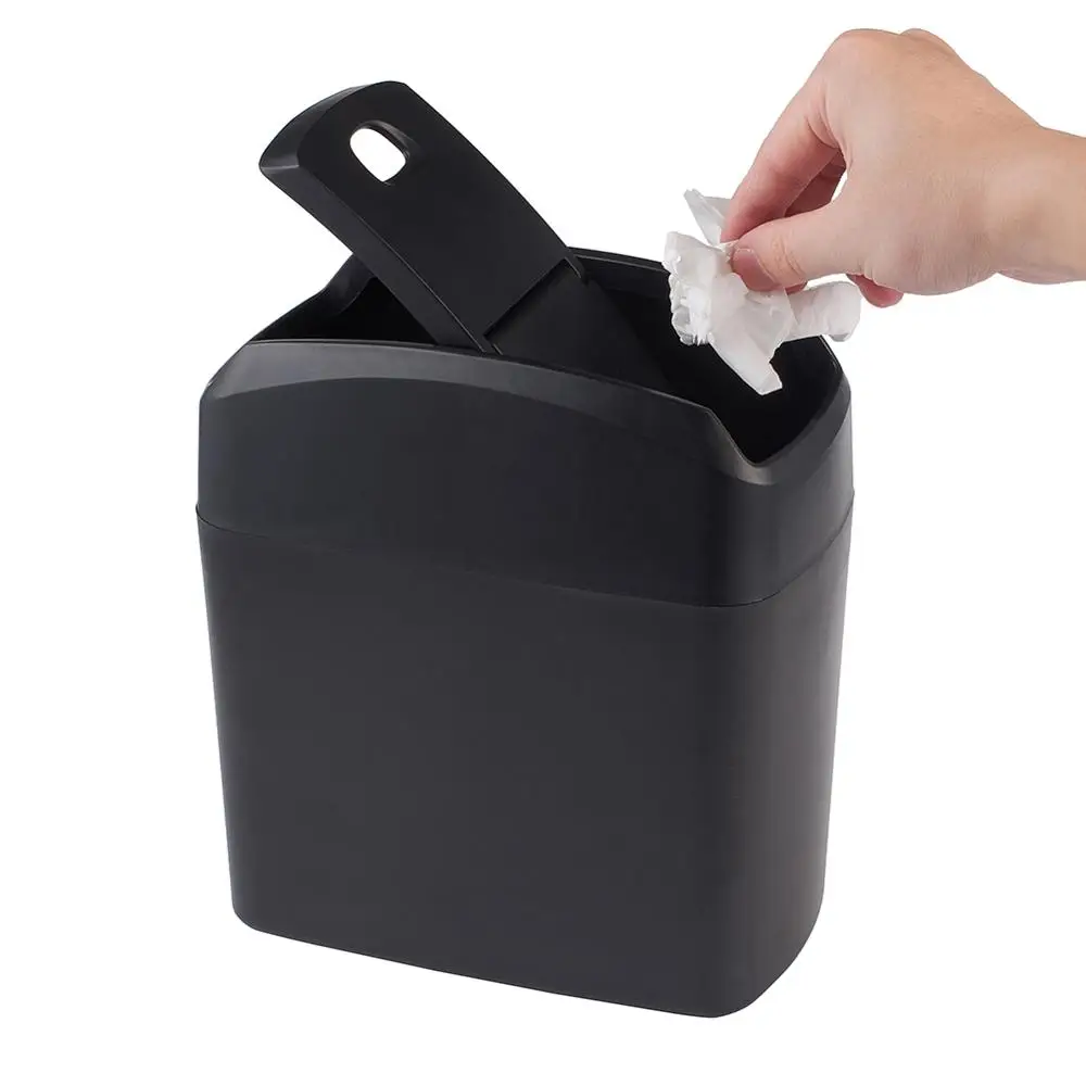 Car Interior Trash Can 4.5l Rubbish Storage Box Dustbin Garbage Can