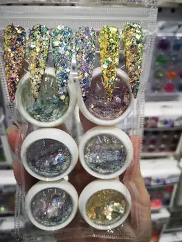 

6Boxes Chunky Glitter Mix | Rainbow Glitter Iridescent Glitter| Holographic Glitter | Mylar Flake Glitter | Resin Craft Glitter