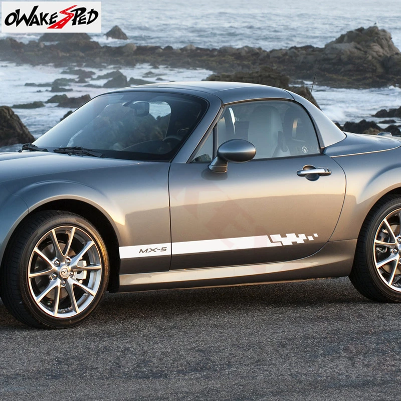 Автомобильные двусторонние полосы юбка Декоративные наклейки для Mazda MX 5 Racing