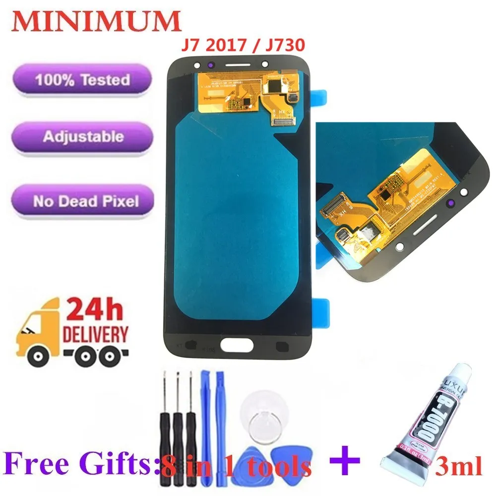 

For Samsung Galaxy AMOLED J7 2017 / J7 Pro / J730 OLED LCD Display Touch Screen Digitizer Assembly Can Brightness Adjustment