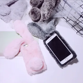

QL velvet case for Samsung A8 plus rabbit doll shape cute back cases