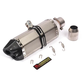 

38-51mm Motorcycle Exhaust Escape Pipe Muffler Tail Tube Aluminum Black Yellow Red 370mm