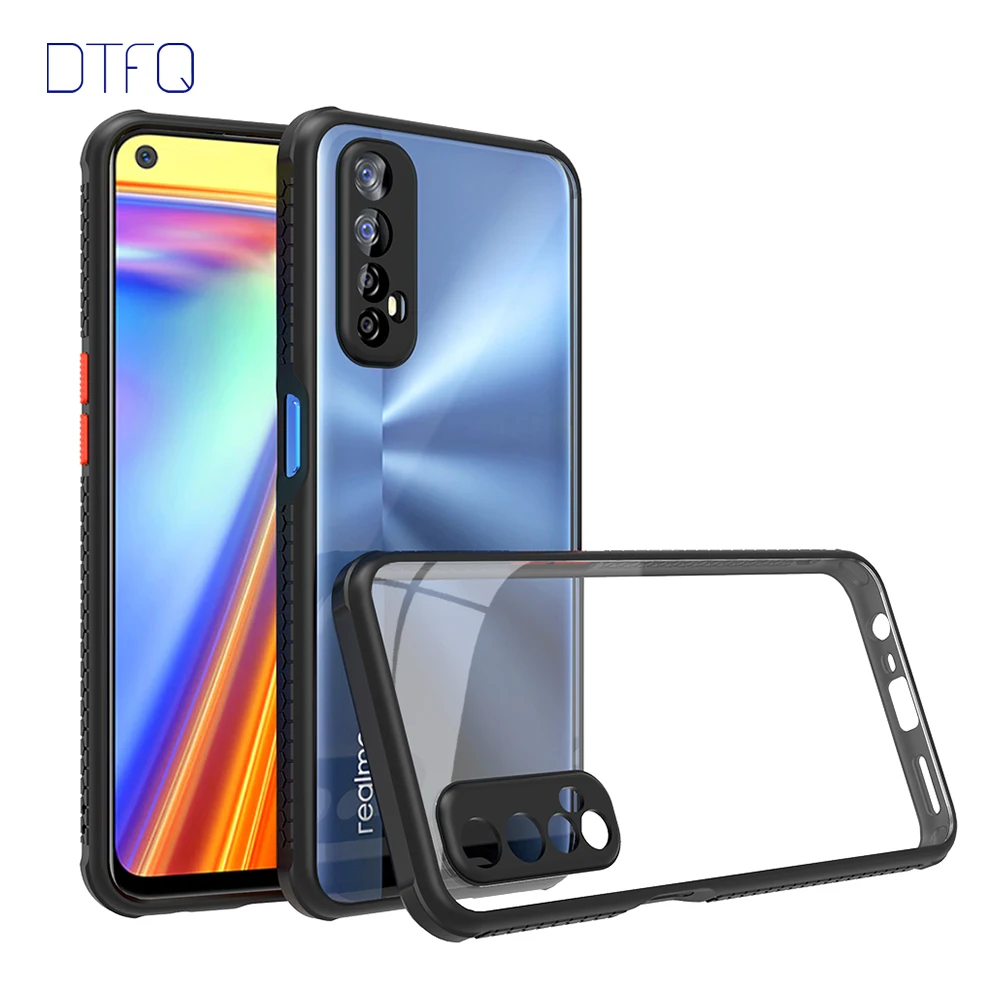 Для realme 7 Pro Чехол прозрачный глянцевый пластиковый чехол противоударный для OPPO 6