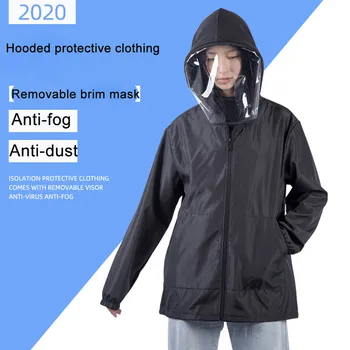 

2020 Hot Style Unisex Anti-fog Hooded Top Protective Clothing Multi-function Isolation With Face Mask Coat Womens Mens Coats