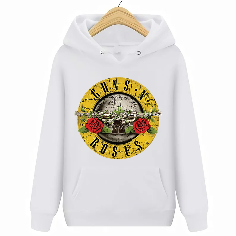 Guns N' Roses 'Bullet Logo' выгорающие толстовки-новые и официальные - Цвет: Белый