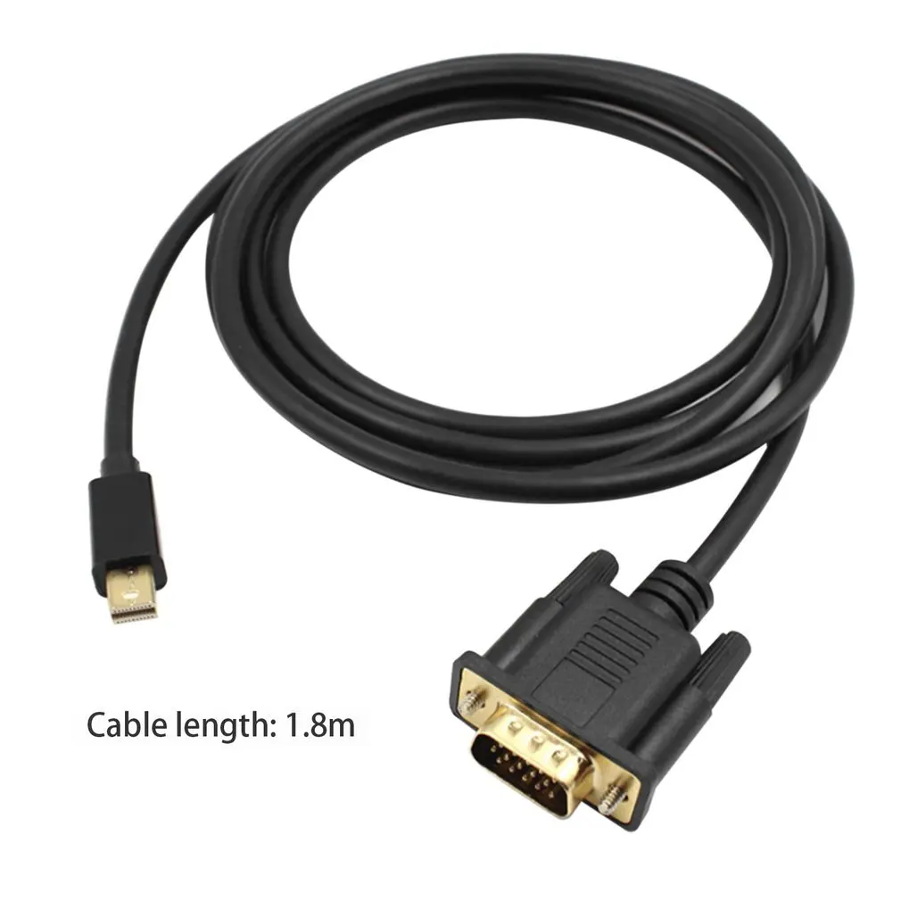 1,8 м Mini display port to VGA кабель адаптер Full HD 1080P Дисплей порт папа-VGA Кабель-адаптер для MacBook HDTV проектор