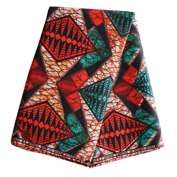 

2019 Africa Ankara wax fabric guaranteed real dutch wax fabric best quality 100% cotton red&green print sewing material 6 yards