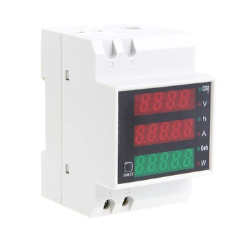 

Din Rail LED AC 80-300V 0-100.0A Multi-function Voltmeter Ammeter Display63HF