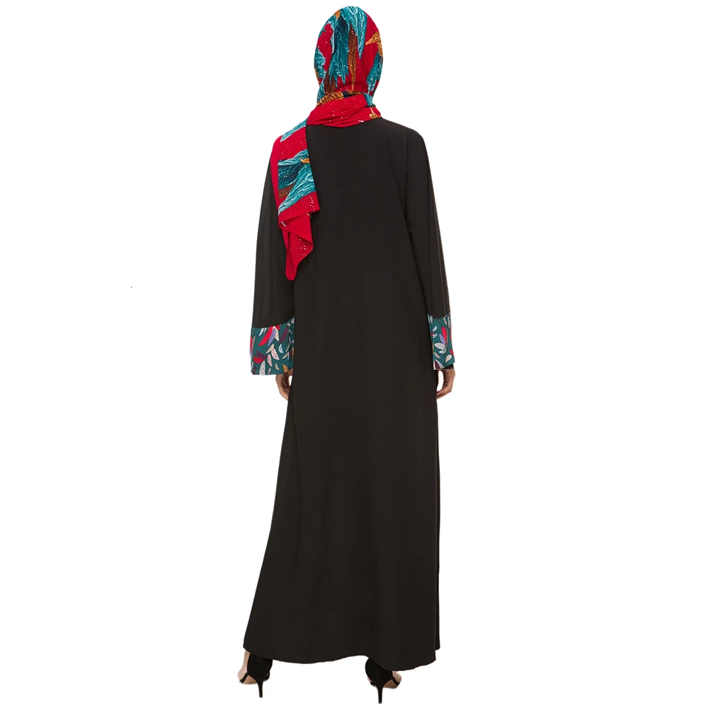 Элегантный принт в мусульманском стиле abaya Макси платье кардиган полная длина длинный халат платья кимоно Jubah ИД Рамадан Кафтан Исламская одежда