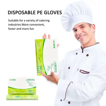

200/500/1000pcs Plastic Disposable Gloves Premium Polythene Non-stick No Aging Eco-friendly Home Beauty Food Cleaning Gloves