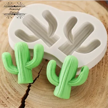

Xixing Two-hole Cactus Tree Shape DIY Gypsum Perfume Mold Aromatherapy Wax Mold Car Cake Baking Tool Silicone Concrete Molds
