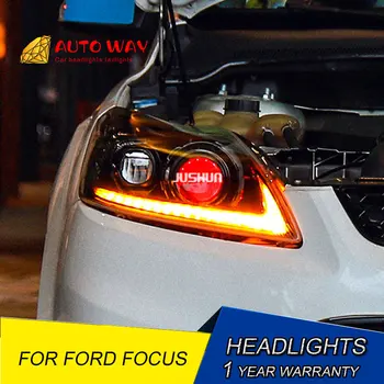 

Car styling LED HID Rio LED Head Lamp case for Ford Focus headlights 2009-2013 Bi-Xenon Ford Focus headlights Lens low beam