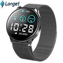 Longet C198S стальной ремень смарт-Браслет фитнес-трекер цветной экран часы ремешок мониторинг сердечного ритма спортивный умный браслет для мужчин и женщин