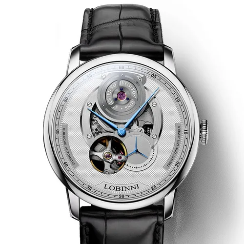 wrist watch p1 Часы для мужчин, мужские автоматические часы LOBINNI, люксовый бренд, водонепроницаемый кожаный ремешок, мужские механические наручные часы, relogio masculino - Цвет: wrist watch p1