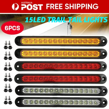 

6x15LEDs Universal Waterproof With Screws Trailer Truck Tail Light 12V Signal Indicator ABS Ultra Slim Parking Reverse Lamp Stop