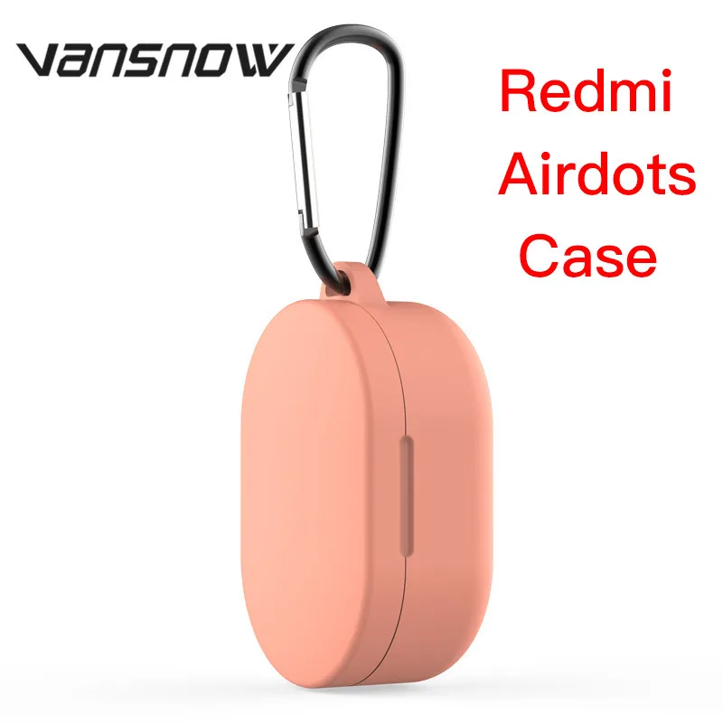 8 стилей для Redmi Airdots силиконовый защитный чехол беспроводной Bluetooth чехол для наушников с крючком для Redmi Airdots чехол - Цвет: Redmi airdots Pink