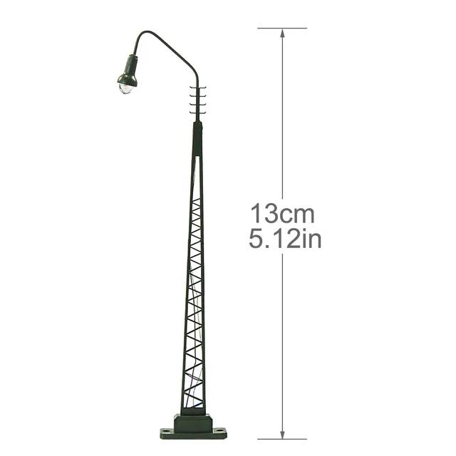 3pcs Model Railway Layout HO Scale Or N Scale Lights Lattice Mast Lamp Track Light Warm White LQS47