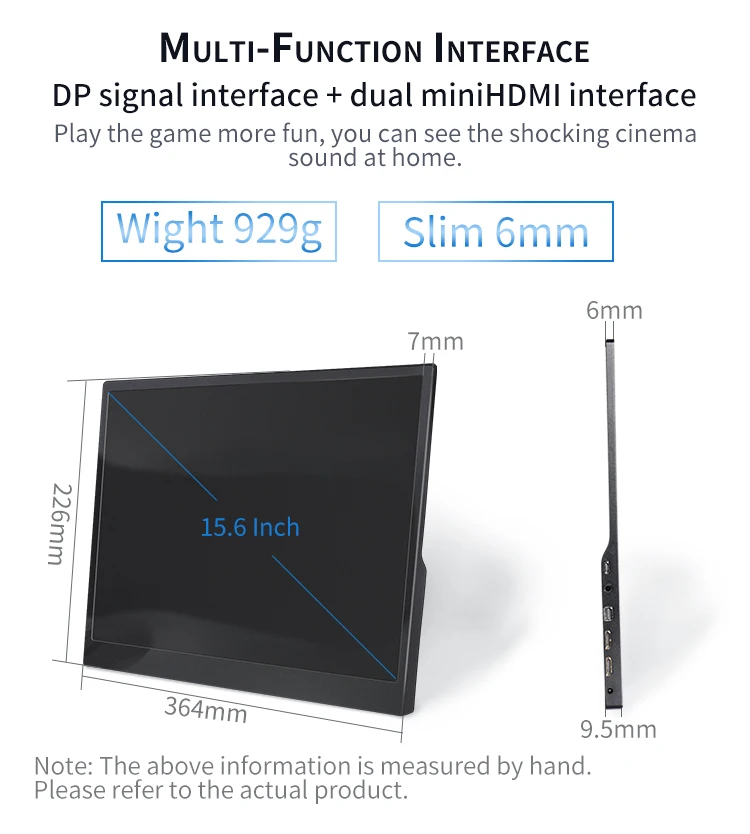 Ультра тонкий 15,6 дюймов 4K портативный монитор ips экран HDMI DP для ноутбука Ps4 Xbox raspberry pi игровая камера tv алюминиевый сплав