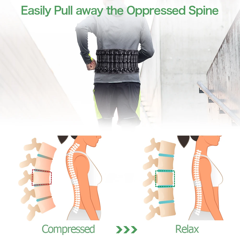 Brace Support Belt Physio Decompression Waist Lumbar Traction Herniated Disc Scoliosis Back Pain Relief Bone Health Care Tool