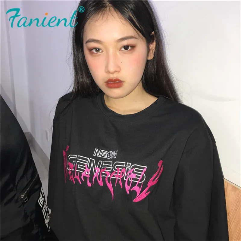 Женская футболка Летняя с круглым вырезом Harajuku женская буквенным принтом и