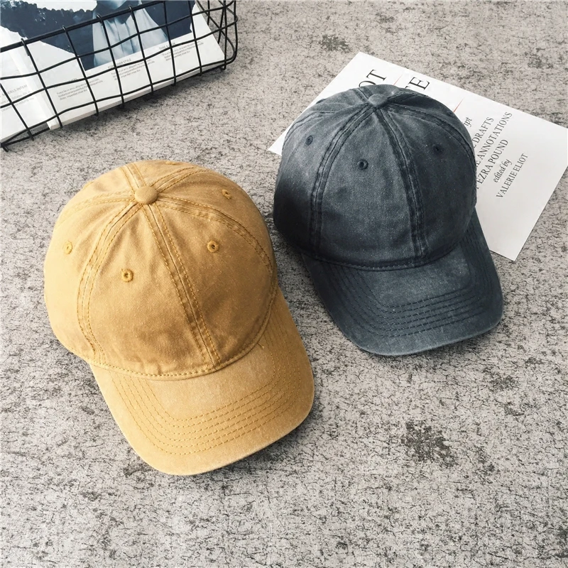 Baseball Cap Women Men Cotton Solid Fashion Snapback Female Outdoor Simple Washed Vintage Visor Casual