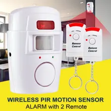 Seguridad para el hogar PIR MP Alert Sensor infrarrojo antirrobo Detector de movimiento Monitor de alarma sistema de alarma inalámbrico + 2 control remoto