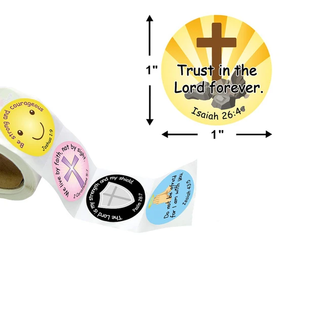 Religious Christian Bible Verse Stickers Kids Reward Cross