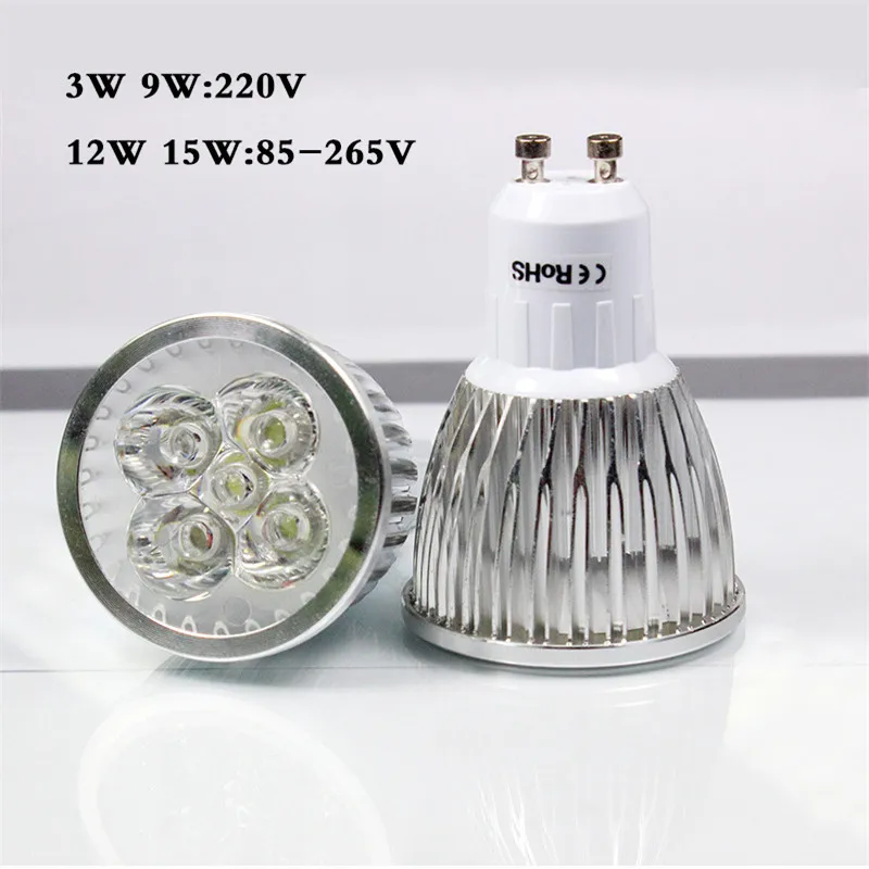 Home Aluminum Lamparas Led Lamp GU10 GU5.3 E27 MR16 Dimmable Bulb 220V 110V 12V Spot Light 3W 4W 5W 9W 12W 15W LED Spotlight | Лампы и